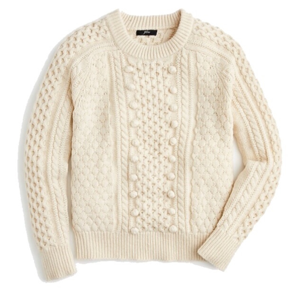 J. Crew Popcorn Cable-knit Sweater Natural